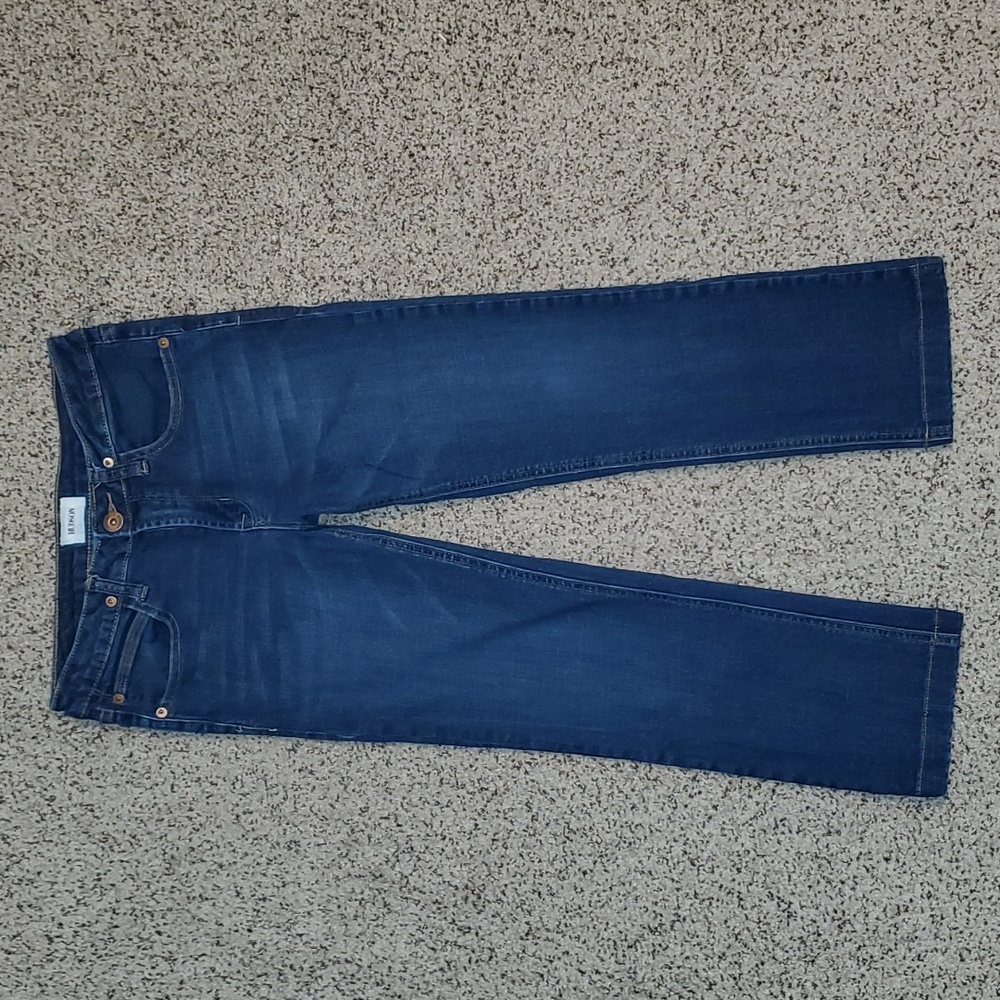 Hudson Straight Leg Stretch Cropped Denim Blue Jeans